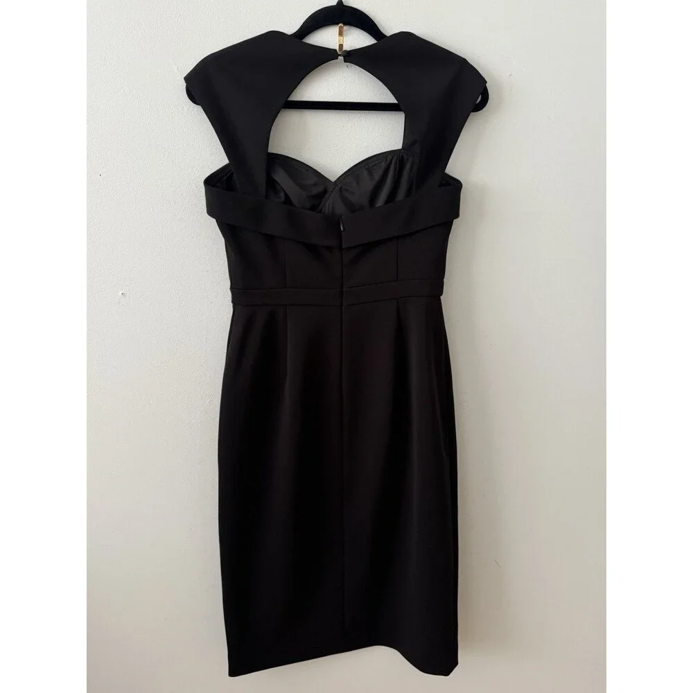 Aidan Mattox Sweetheart Neck Midi Sheath Dress in Black Women’s Size 4‎